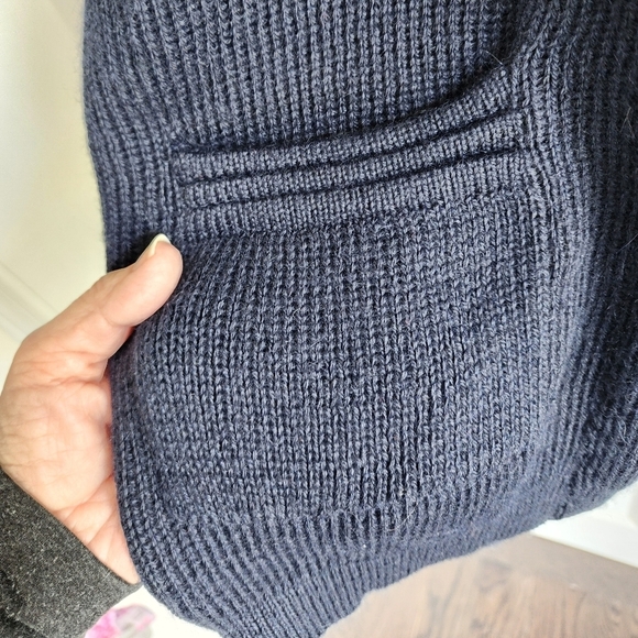 100% Alpaca Open front Handmade cardigan Made in Peru sz small Navy - Picture 6 of 8